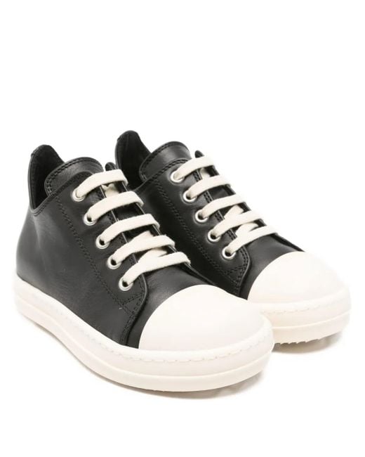 Rick Owens Leather Lace-up Sneakers Black