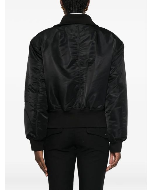 Frankie Shop Black Zip-Up Bomber Jacket
