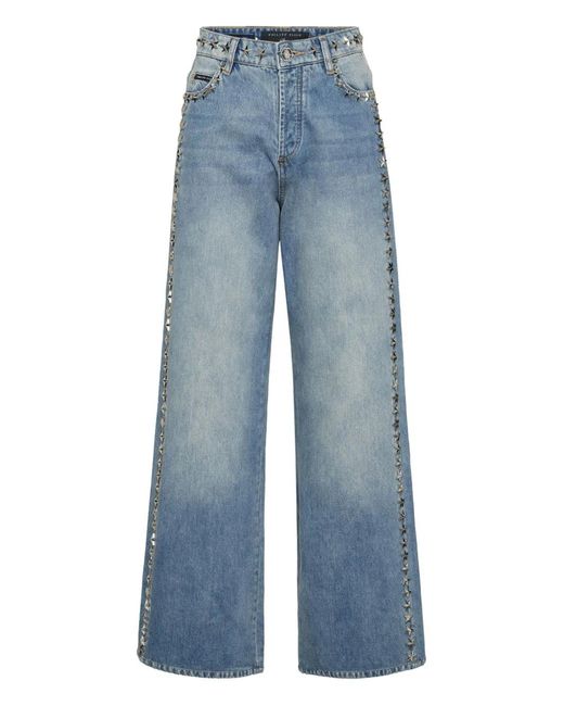 Philipp Plein Blue Star Stud-Detailing Jeans