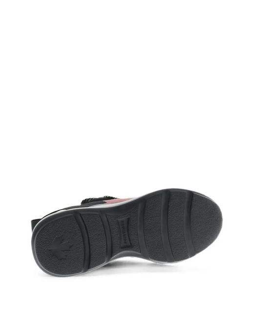DSquared² Black Fly Logo-Strap Sneakers
