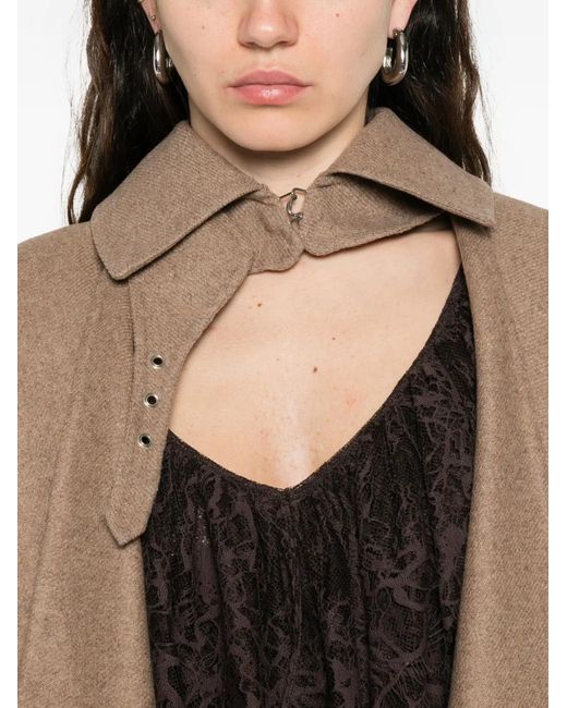 Ermanno Scervino Natural Collared Buckled Cape