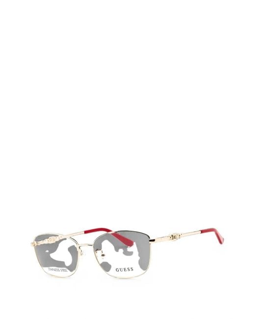 Guess White Square-Frame Glasses