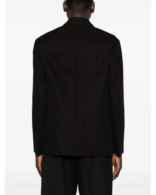 Lanvin Black Notched-Lapels Single-Breasted Blazer for men
