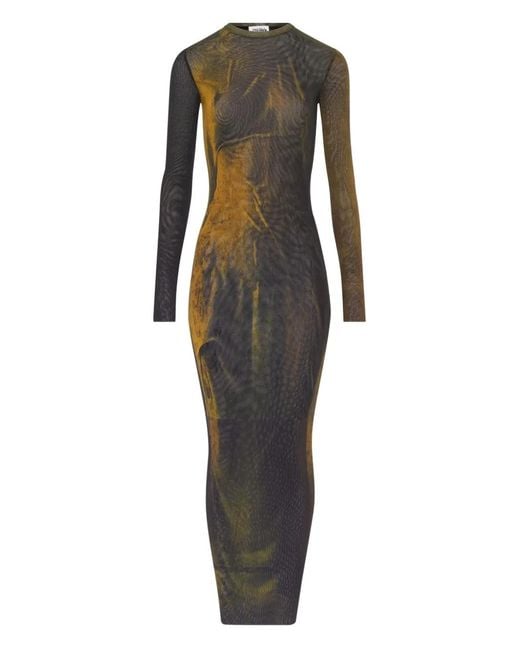 Jean Paul Gaultier Brown The Acid Water Printed Maxi Dress