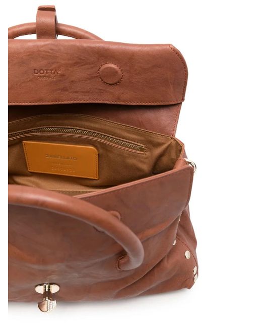 Zanellato Brown Dotta Twist-Lock Tote Bag