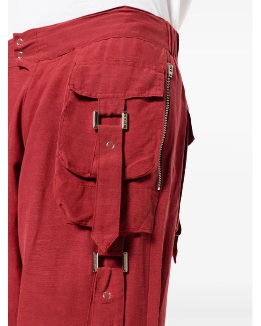Amir Slama Red Wide-Leg Cargo Trousers for men