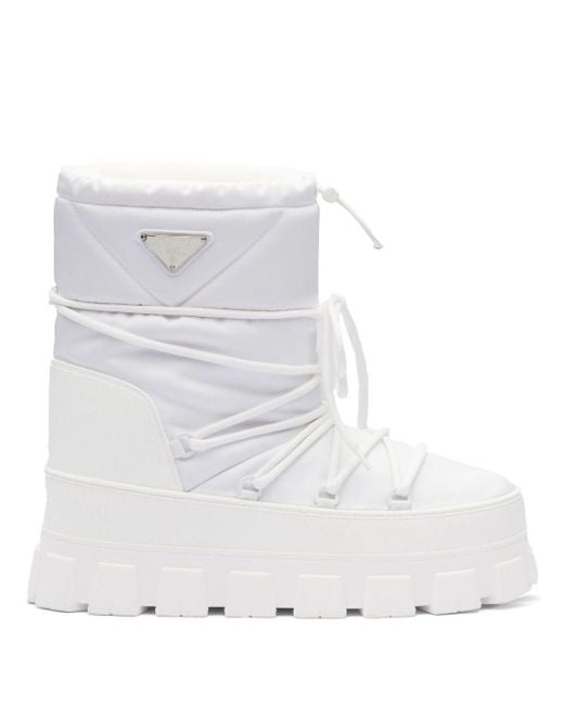 Prada White Nylon Gabardine Après Ski Boots for men