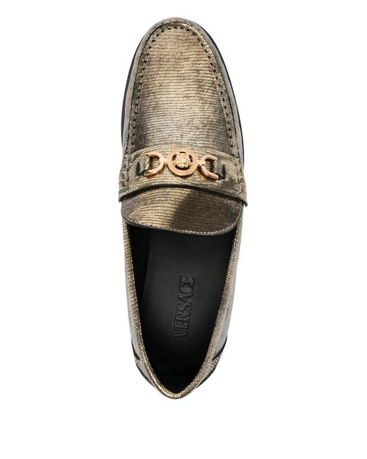 Versace Brown Vitello Loafers for men