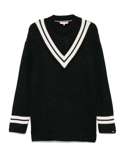 Tommy Hilfiger Black Pullover Mit Logo-Schild
