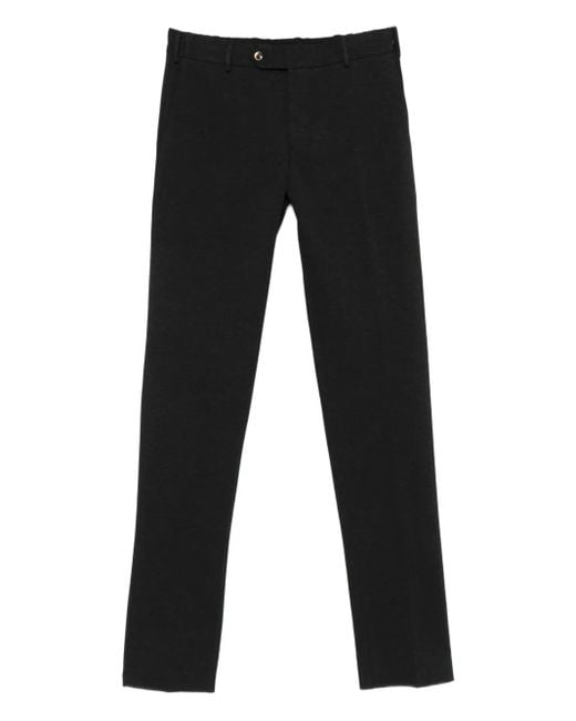 PT Torino Black Button-Fastening Trousers for men