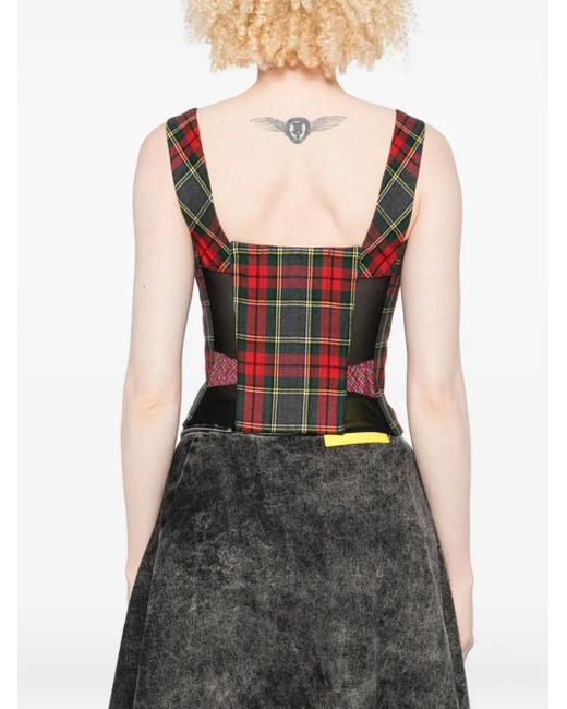 Vivienne Westwood Red Tartan Zip-Front Top