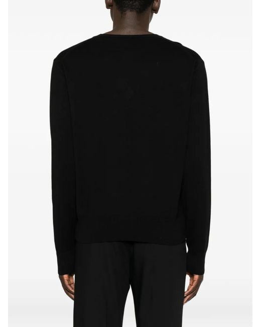 Vivienne Westwood Black Mark Orb-Embroidered V-Neck Sweater for men