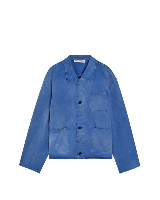 Cole Buxton Blue Button-Up Shirt Jacket for men