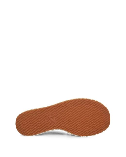 Love Moschino Natural Woven Heart-Plaque Sandals