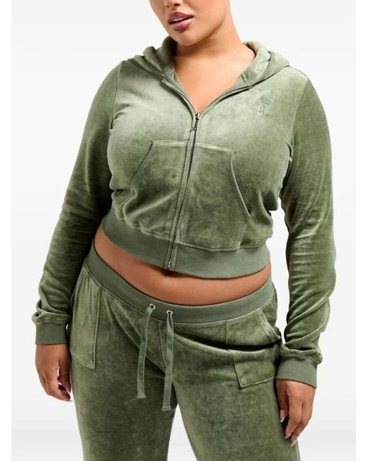 Juicy Couture Green Heritage Velour Hoodie