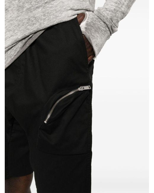 Thom Krom Black Drawstring Cargo Shorts for men