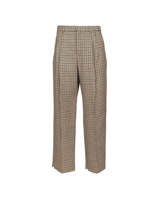 Emporio Armani Natural Tartan-Check Pleated Trousers for men