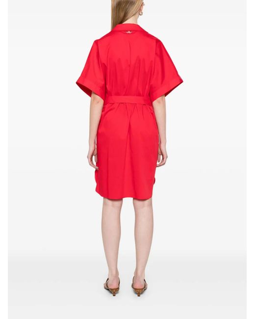 Liu Jo Red Shirt-Style Mini Dress
