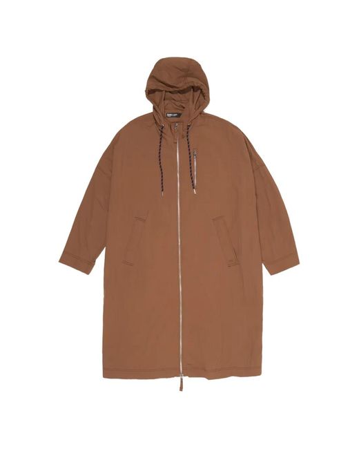 Bimba Y Lola Brown Hooded Zip-Fastening Jacket