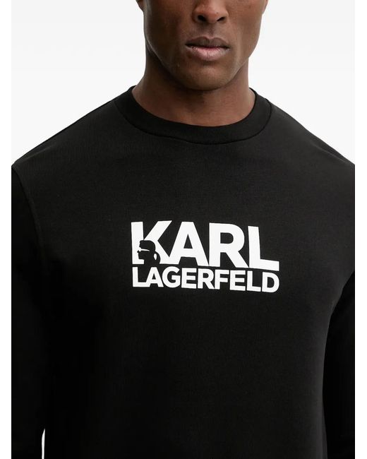 Karl Lagerfeld Black Logo-Print Sweatshirt for men
