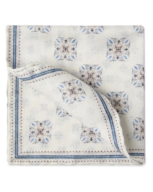 Brunello Cucinelli Pochet Met Grafische Print in het Gray voor heren