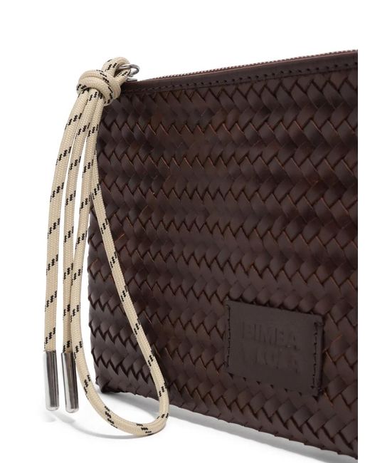 Bimba Y Lola Brown Dark Medium Leather Zip Clutch