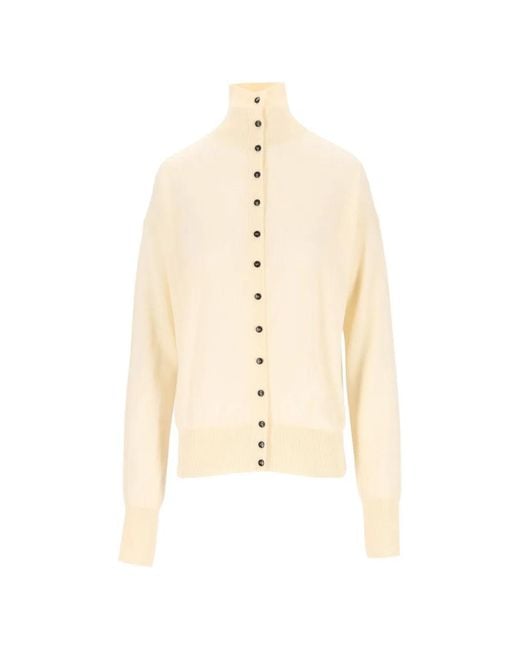 Barena White Zea Piuma High-Neck Button-Up Cardigan