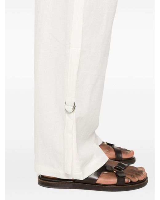 GIMAGUAS White Gabi Linen-blend Straight Trousers for men