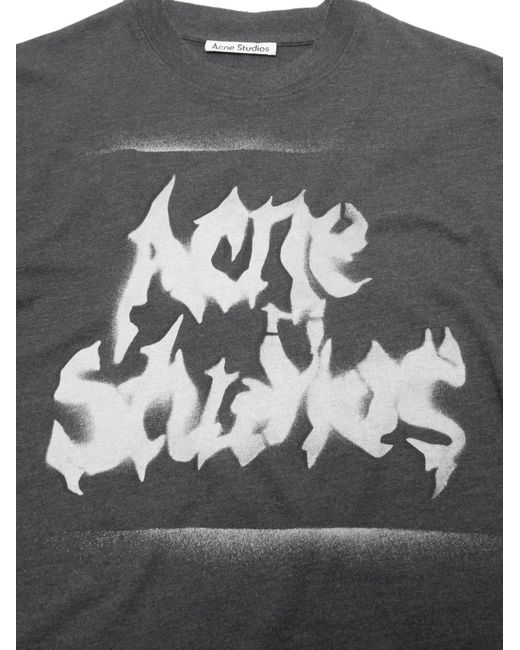 Acne Black Gothic Logo T-Shirt for men