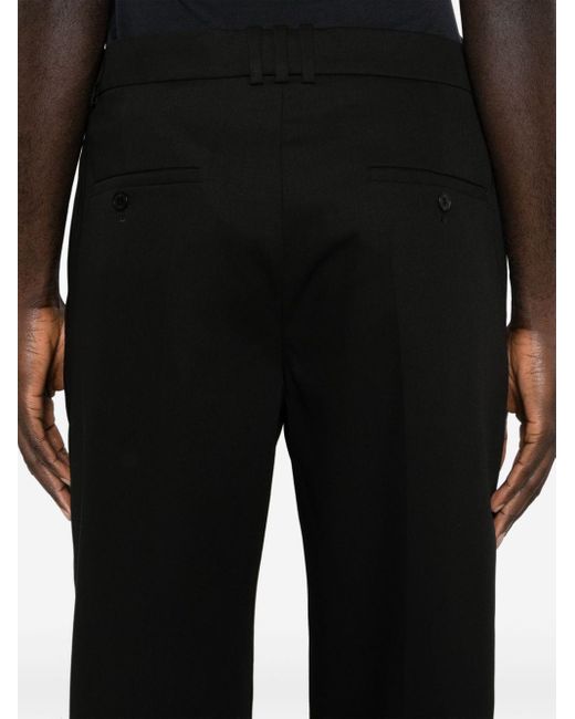 Balmain Black Virgin Wool Tailored Trousers for men