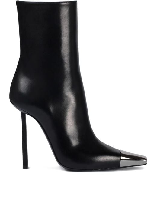 Le Silla Black 120Mm Andreja Metallic-Toe Ankle Boots