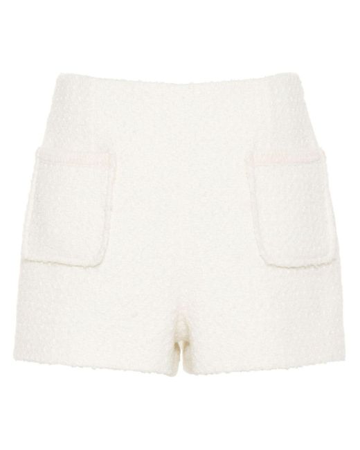 Claudie Pierlot White Tweed-Shorts mit hohem Bund