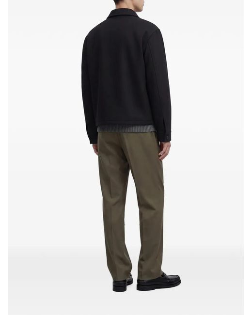 Tagliatore Black Adams Zip-Up Patch-Pocket Jacket for men