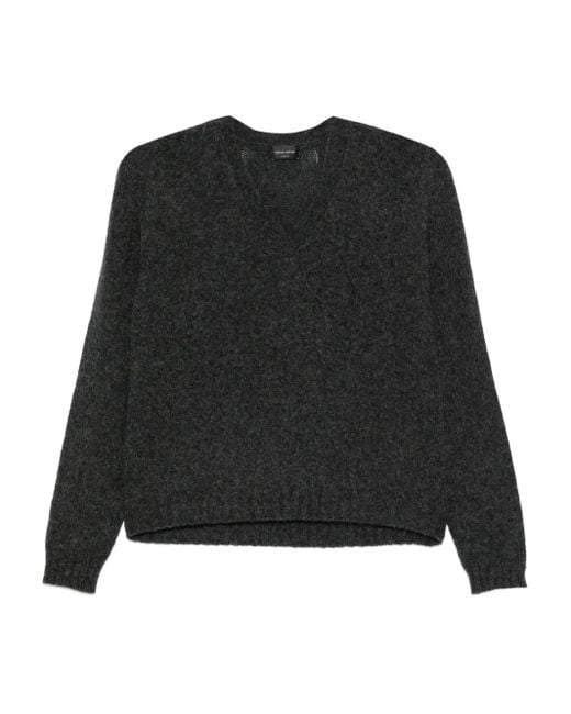 Roberto Collina Black V-Neck Boxy Sweater