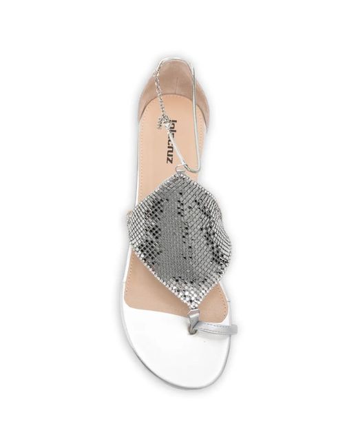 Lola Cruz White Ivanna Flat Sandals
