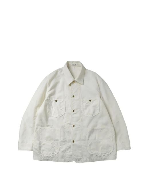 Auralee White Ox Shirt Jacket for men