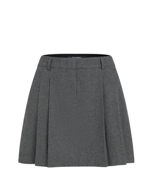 Karl Lagerfeld Gray Pleated Mini Skort