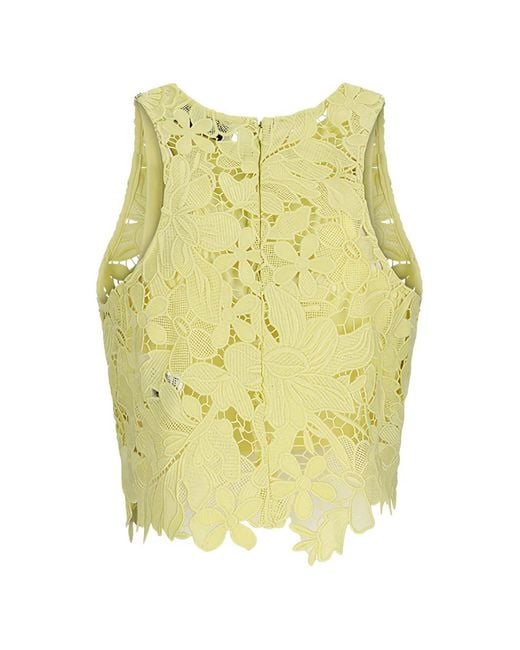 Sportmax Yellow Macramé Top