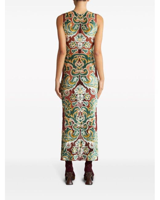 Etro Midi-jurk Met Jacquard in het Metallic