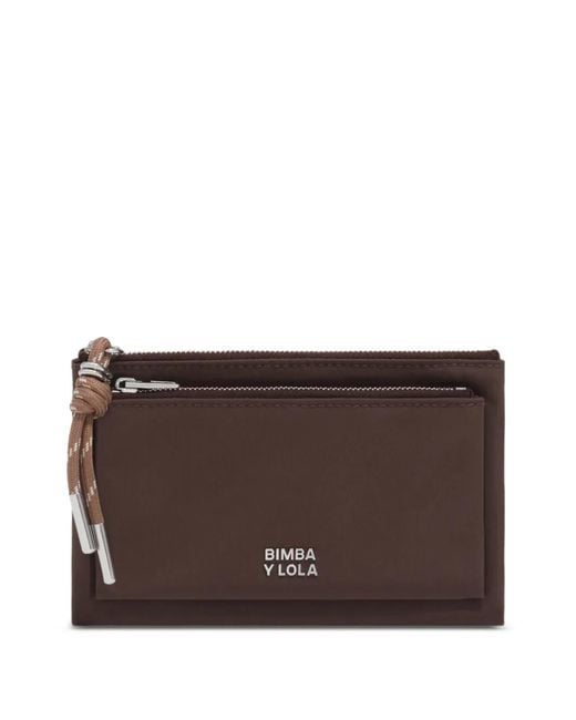 Bimba Y Lola Brown Mocha Nylon Pocket Wallet
