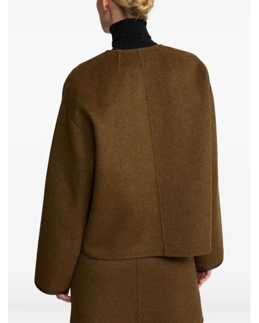Yves Salomon Green V-Neck Top