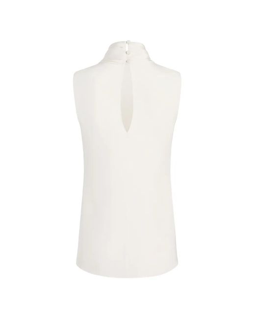 Adam Lippes White Swayze Scarf-Neck Top
