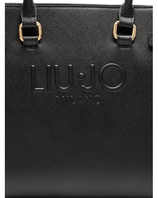 Liu Jo Black Logo-Plaque Satchel Bag