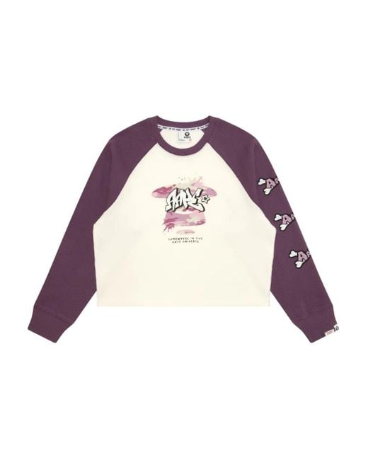 A Bathing Ape White Graphic-Print Raglan-Sleeve T-Shirt