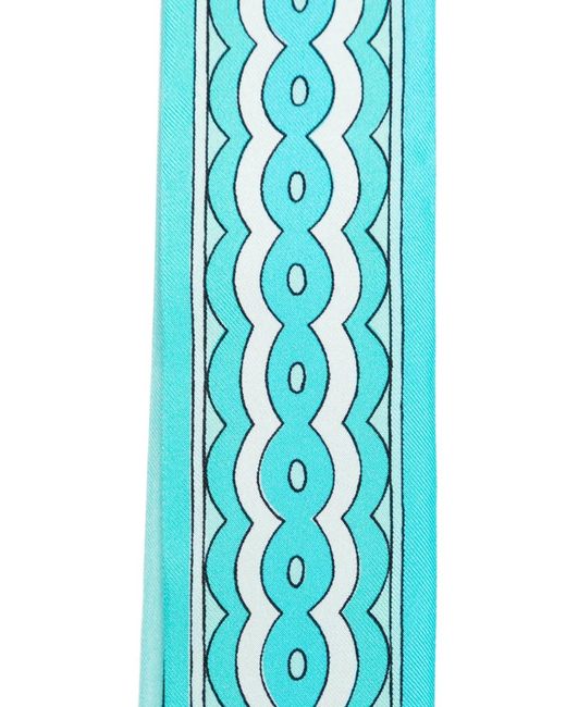 Emilio Pucci Blue Patterned Scarf