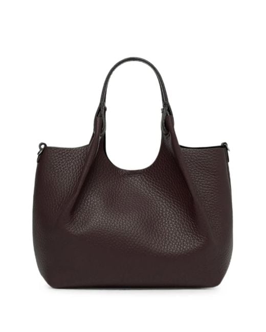 Gianni Chiarini Black Dua Medium Hammered-Leather Tote Bag