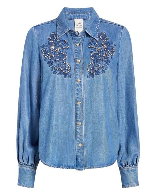 Chemise Juliette À Ornements Strassés Cinq À Sept en coloris Blue