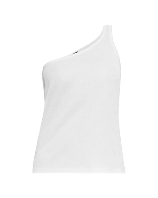 Tom Ford White One-Shoulder Top