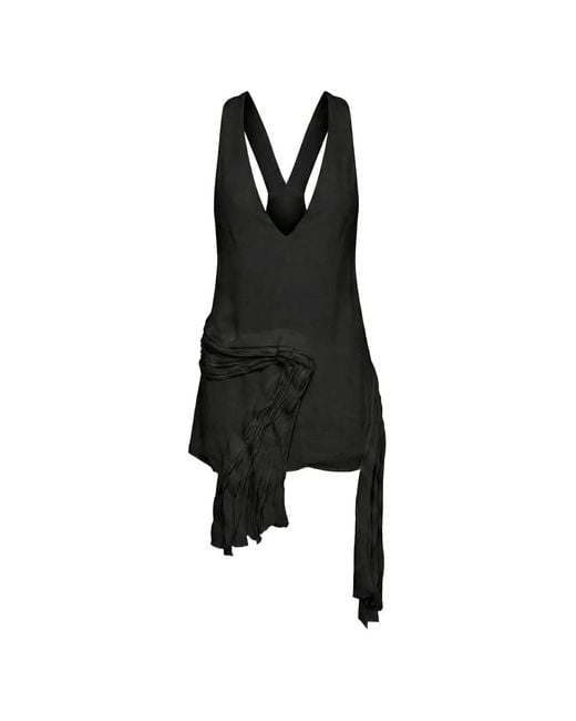 TOVE Black Bebe Draped Racerback Blouse