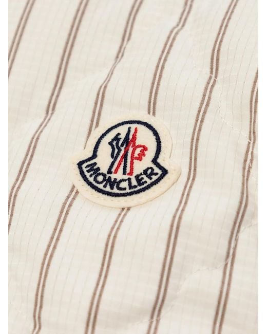 Moncler White Aussa Pinstriped Quilted Gilet